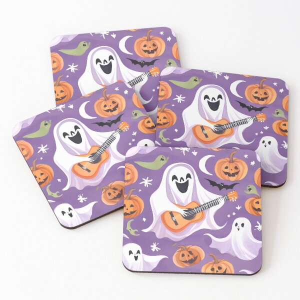 Item preview, Spooky Ghost Guitarist Halloween Design - Tshirt Design designed and sold by RosmeralisShop.