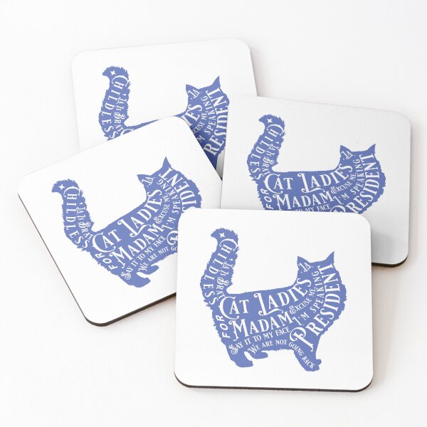 Item preview, Blue Cat Silhouette With Quotes From 2024 Election -,la / Comma la / Kamala / Kamala Harris designed and sold by franzandsabina.