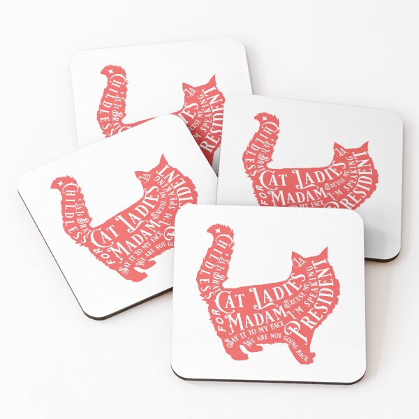 Item preview, Red Cat Silhouette With Quotes From 2024 Election -,la / Comma la / Kamala / Kamala Harris designed and sold by franzandsabina.