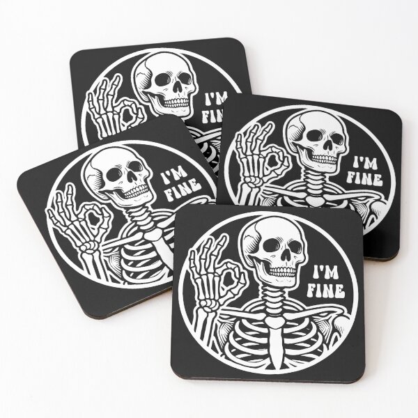 Item preview, Funny Skeleton I'm Fine Sarcasm designed and sold by TKsTees.