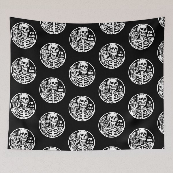 Item preview, Funny Skeleton I'm Fine Sarcasm designed and sold by TKsTees.