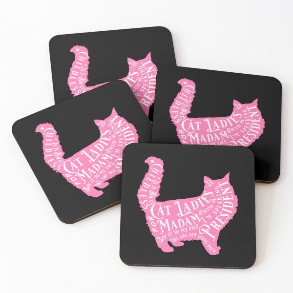 Item preview, Pink Cat Silhouette With Quotes From 2024 Election -,la / Comma la / Kamala / Kamala Harris designed and sold by franzandsabina.