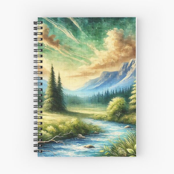 Item preview, Painted Landscape with River and Mountains designed and sold by PsycheBrain.