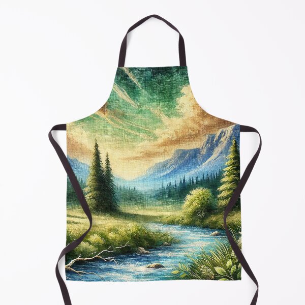 Item preview, Painted Landscape with River and Mountains designed and sold by PsycheBrain.