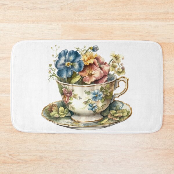 Item preview, Vintage teacup princesscore Floral Tea - regencycore baroque iris flowers designed and sold by Fantasy Cache.