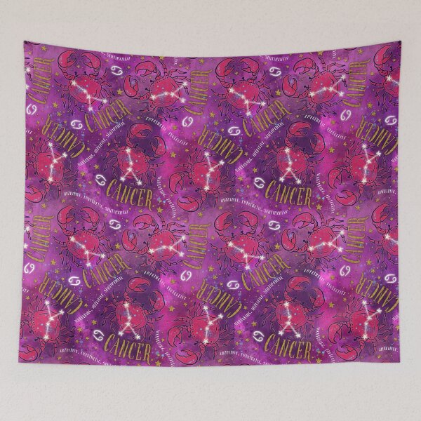 Item preview, Cancer: June 21 - July 22. Cancer Zodiac non directional print in alcohol ink and watercolor with simulated gold glitter accents. designed and sold by KariSmithDes.