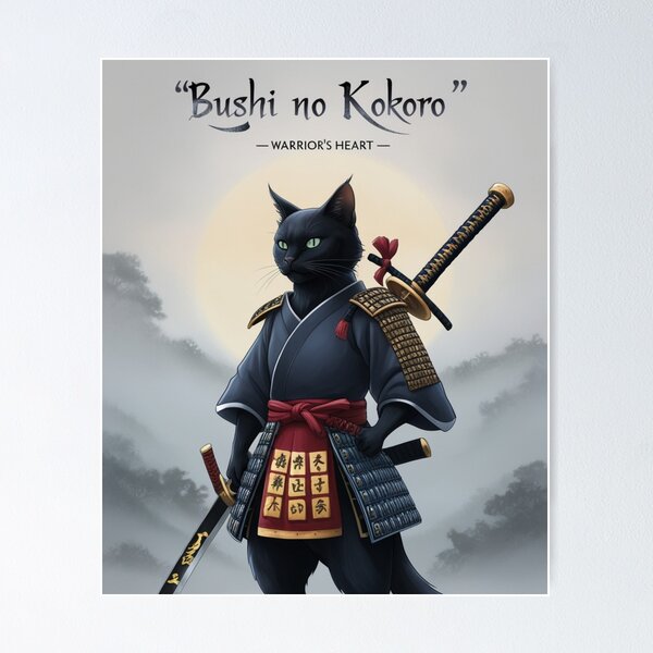 Item preview, amurai Cat: Feline Warrior Art Inspired by Ukiyo-e Tradition designed and sold by Kamal Khajeb.