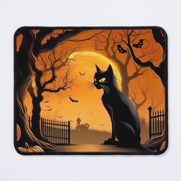 Item preview, Spooky Black Cat on Halloween Night designed and sold by TeachersCubby.