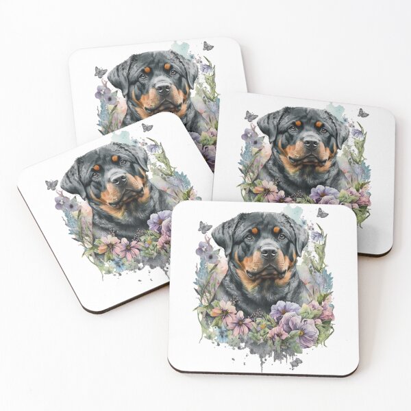 Item preview, Rottweiler Dog - Canine Majesty in Wildflowers designed and sold by lojadpop.