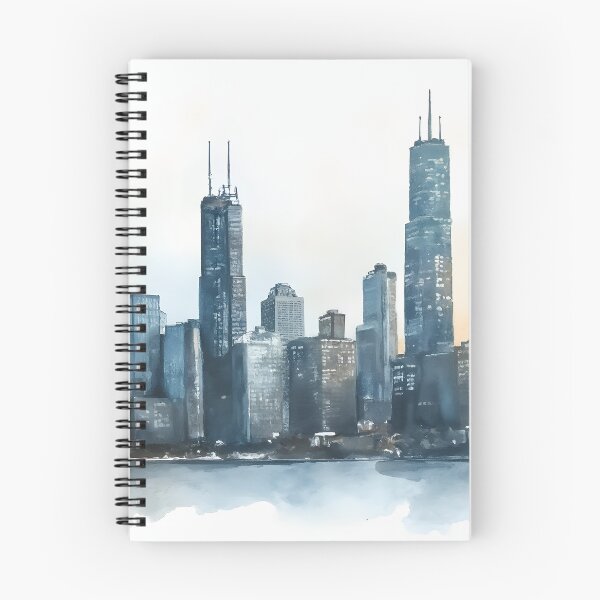 Item preview, Watercolor Style Chicago Skyline designed and sold by HighrockDesigns.
