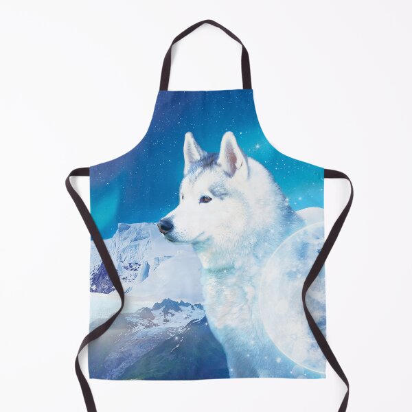 Item preview, Husky dog with mountains and northern lights designed and sold by EglesCreations.