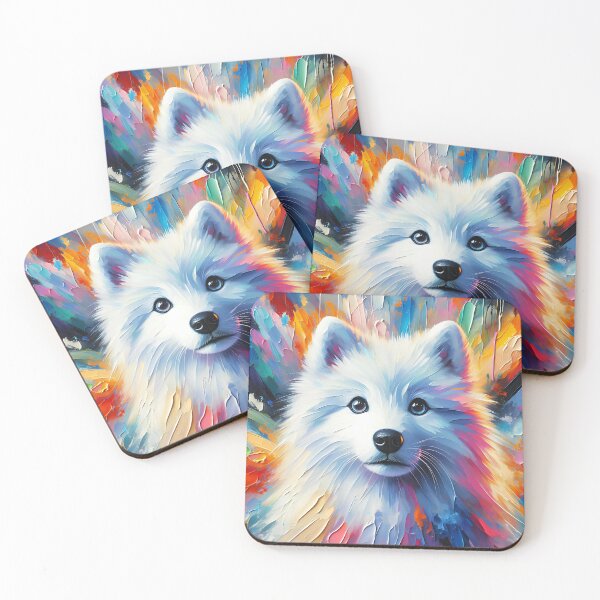 Item preview, American Eskimo Dog Acrylic Print Pet Portrait Pet Lovers designed and sold by Puppy Puzzles Plus.