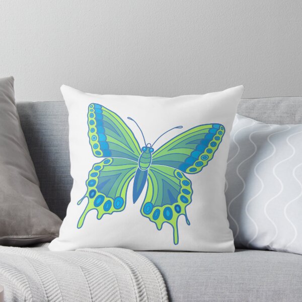 Item preview, Hopeful butterfly in blue and lime designed and sold by Heathcote Living.