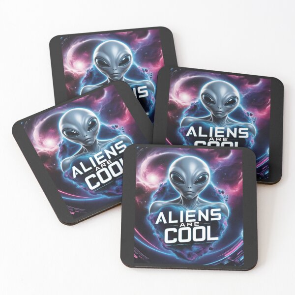 Item preview, uturistic Alien Grey with cosmic vibes. 'ALIENS ARE COOL designed and sold by TshirtTown77.