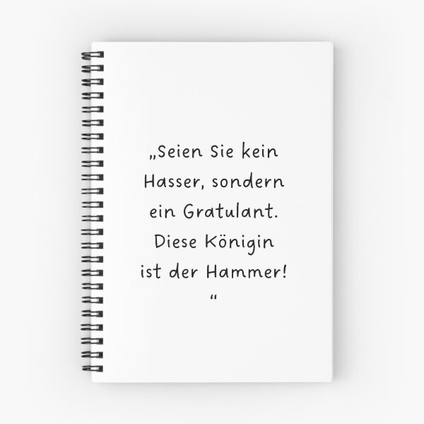 Item preview, “Seien Sie kein Hasser, sondern ein Gratulant. Diese Königin ist der Hammer!” | Handwritten-Style Font | Minimalistic designed and sold by RM-Journey.