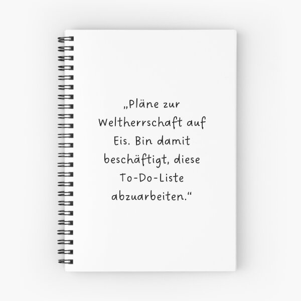 Item preview, “Pläne zur Weltherrschaft auf Eis. Bin damit beschäftigt, diese To-Do-Liste abzuarbeiten.” | Handwritten-Style Font | Minimalistic designed and sold by RM-Journey.