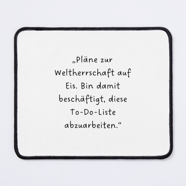 Item preview, “Pläne zur Weltherrschaft auf Eis. Bin damit beschäftigt, diese To-Do-Liste abzuarbeiten.” | Handwritten-Style Font | Minimalistic designed and sold by RM-Journey.