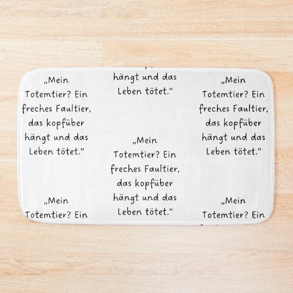 Item preview, “Mein Totemtier? Ein freches Faultier, das kopfüber hängt und das Leben tötet.” | Handwritten-Style Font | Minimalistic designed and sold by RM-Journey.