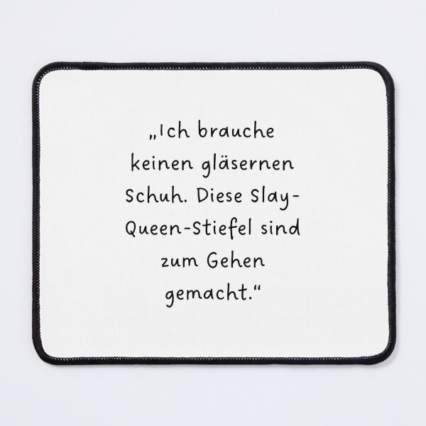Item preview, “Ich brauche keinen gläsernen Schuh. Diese Slay-Queen-Stiefel sind zum Gehen gemacht.” | Handwritten-Style Font | Minimalistic designed and sold by RM-Journey.
