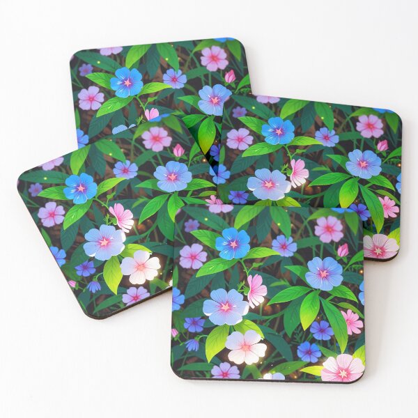 Item preview, Pink and blue flowers dancing. designed and sold by PatDoArt.