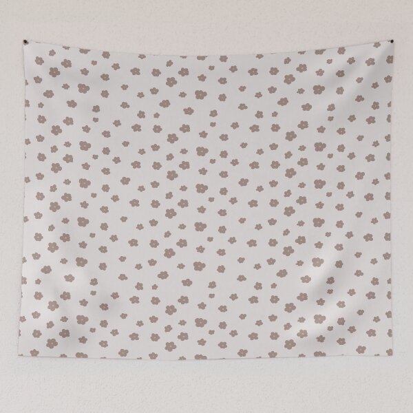 Item preview, Taupe flowers on cream background designed and sold by CoraNais.