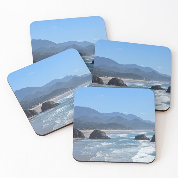 Item preview, View from Ecola State Park onto Crescent Beach and in the distance Haystack rock and Cannon Beach. designed and sold by dkaranouh.