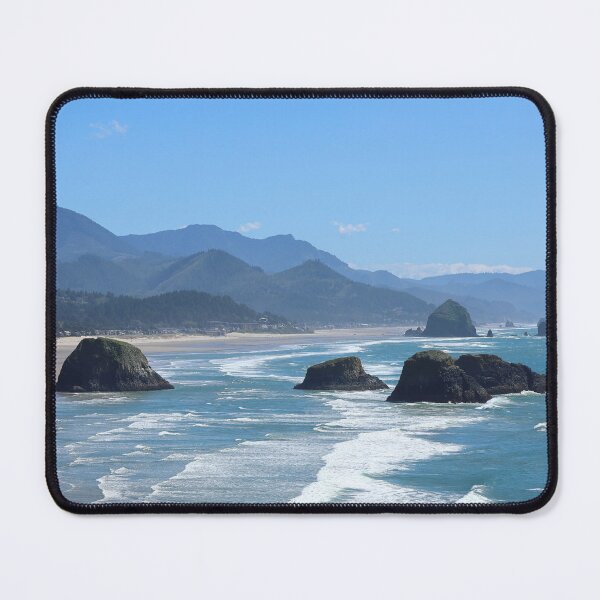 Item preview, View from Ecola State Park onto Crescent Beach and in the distance Haystack rock and Cannon Beach. designed and sold by dkaranouh.
