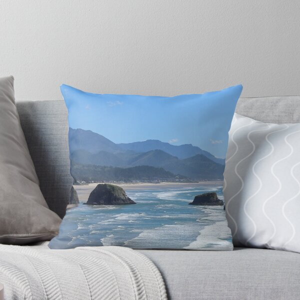 Item preview, View from Ecola State Park onto Crescent Beach and in the distance Haystack rock and Cannon Beach. designed and sold by dkaranouh.
