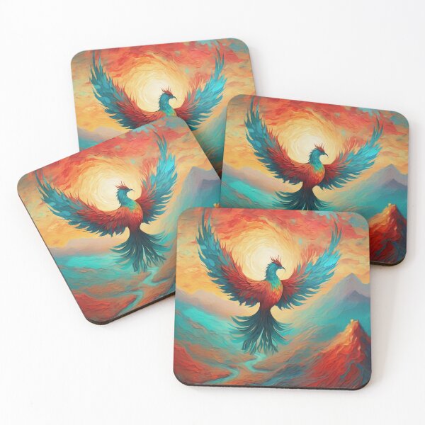 Item preview, "Phoenix Soaring Over Mountain Landscape" designed and sold by Artisticanvas.