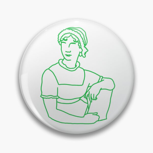 Item preview, Lime green Jane Austen silhouette minimalist outline - English regency novelist - Pride and Prejudice author designed and sold by StudyPuff.