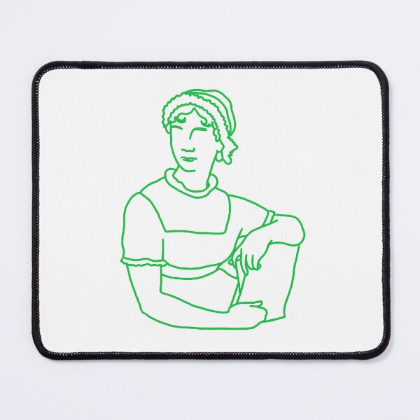 Item preview, Lime green Jane Austen silhouette minimalist outline - English regency novelist - Pride and Prejudice author designed and sold by StudyPuff.