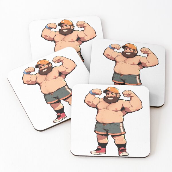 Item preview, Cute brawny bearded power lifter. designed and sold by TheVibesGallery.