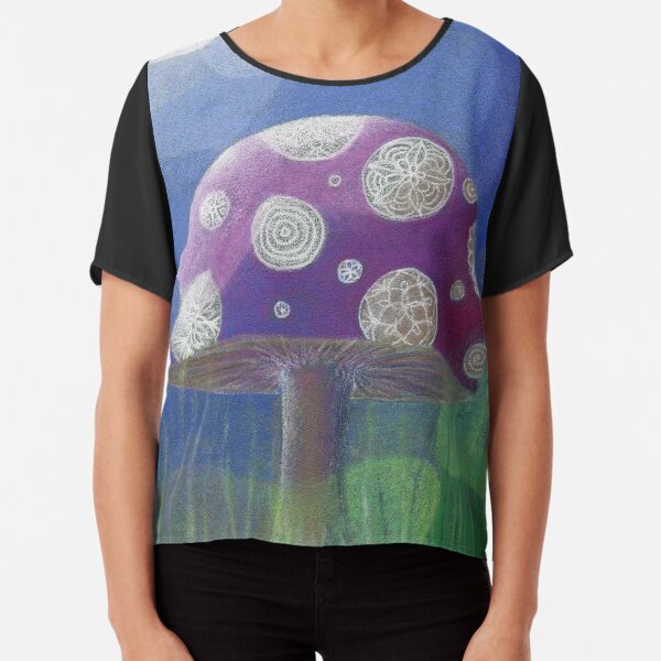 Purple Mandala Fungi Chiffon Top