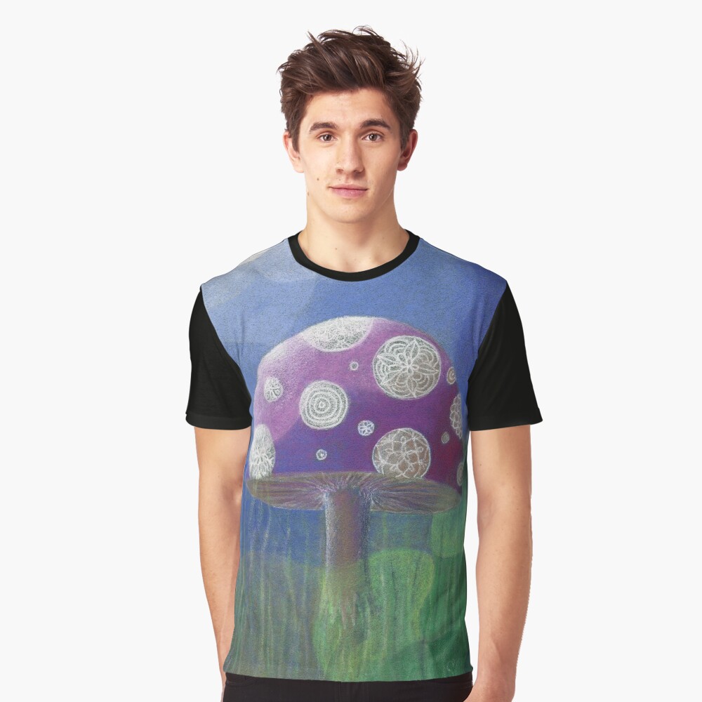 Purple Mandala Fungi Graphic T-Shirt