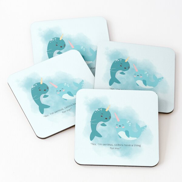 Item preview, "No, I'm serious, sailors have a thing for me!" Funny Narwhals Under the Sea designed and sold by MoonlitMystic.