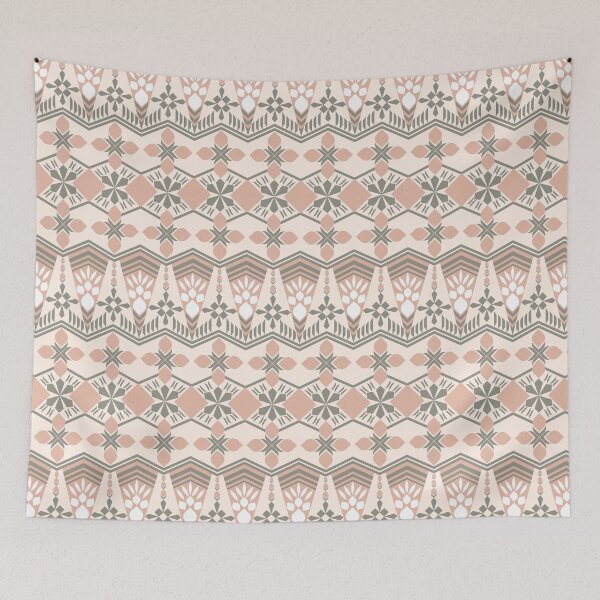 Item preview,  fabric geometric ethnic pattern peach vector design designed and sold by orawan-koong.