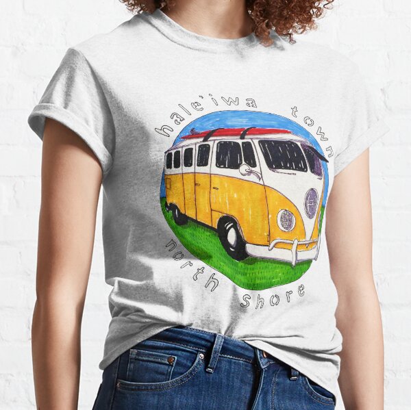 Haleiwa Town Bus Yellow Classic T-Shirt