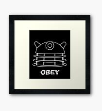 Dalek - Obey (White) Framed Print