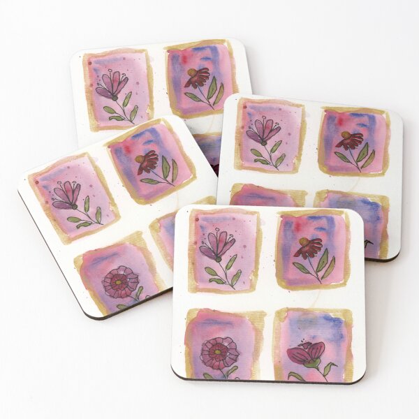 Item preview, Foursquare floral watercolor designed and sold by Artbydekloe.