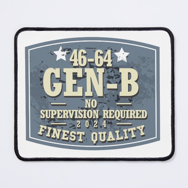 Item preview, Generation Boomer, blue and cream text, 1946, 1964 designed and sold by Sherihdesigns.