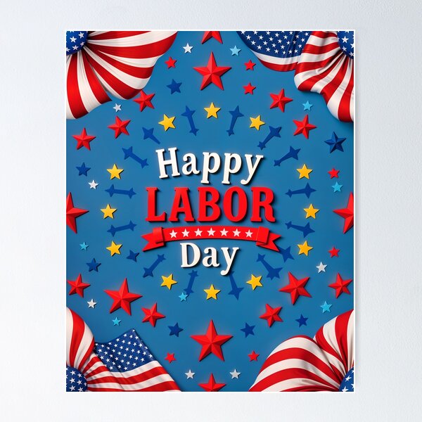 Item preview, Happy Labor Day American Flag Design designed and sold by TheArtOfPat.
