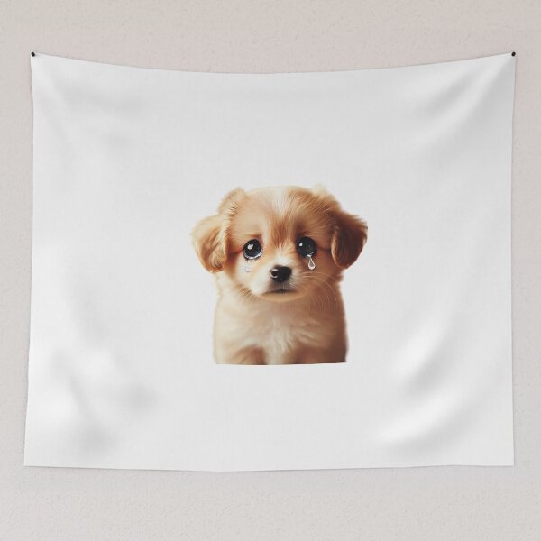 Item preview, Cute Crying Puppy with Big Eyes - Sad Dog Illustration designed and sold by EchoFusion.