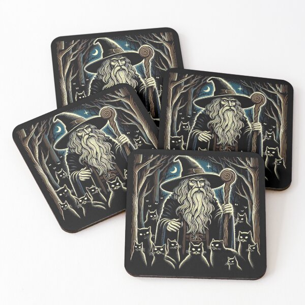 Item preview, Woodcut Art: The Wizard designed and sold by Myra365Art.
