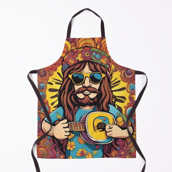 Item preview, Guitar Playing Hippy designed and sold by PSYStickersAUS.