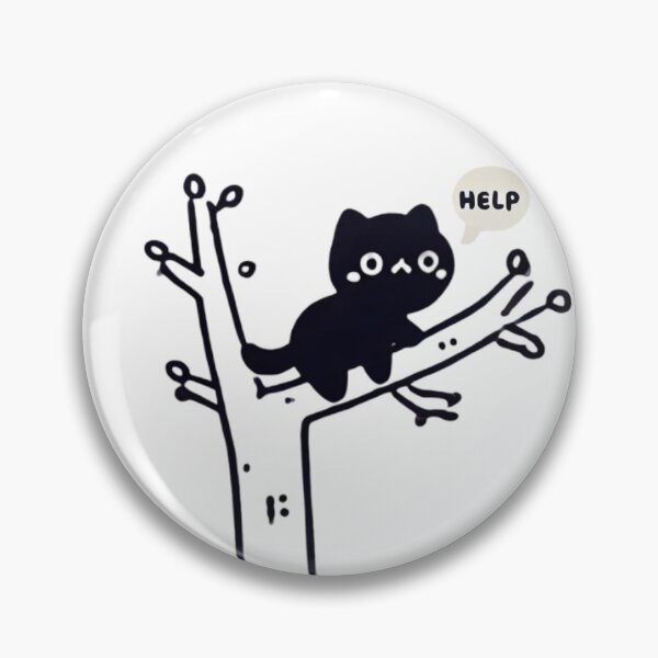 Item preview, Black Cat Stuck on Tree Seeking Help - Rescue Image designed and sold by EchoFusion.