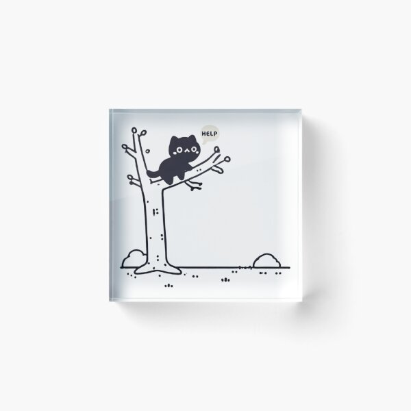 Item preview, Black Cat Stuck on Tree Seeking Help - Rescue Image designed and sold by EchoFusion.