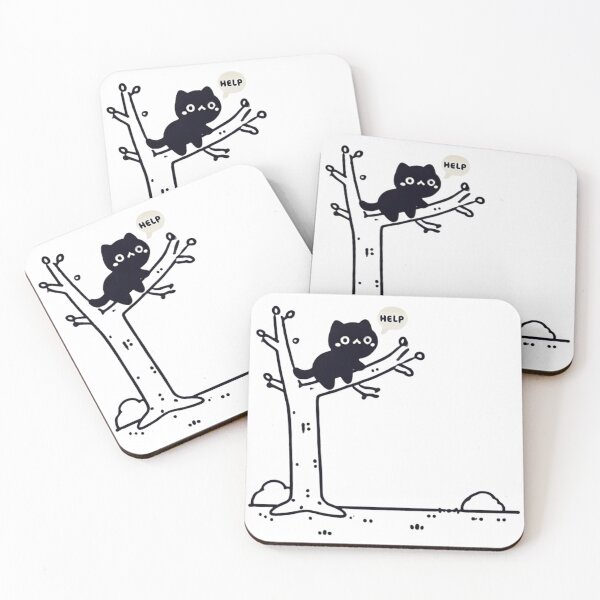 Item preview, Black Cat Stuck on Tree Seeking Help - Rescue Image designed and sold by EchoFusion.