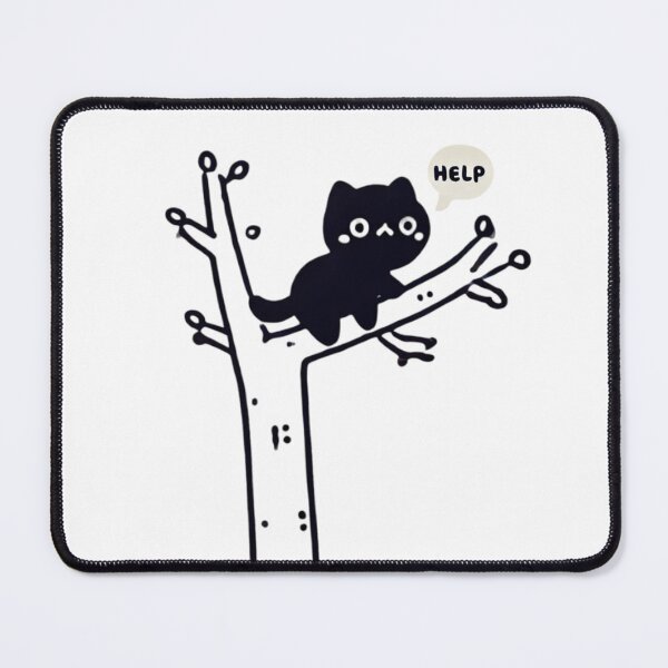 Item preview, Black Cat Stuck on Tree Seeking Help - Rescue Image designed and sold by EchoFusion.