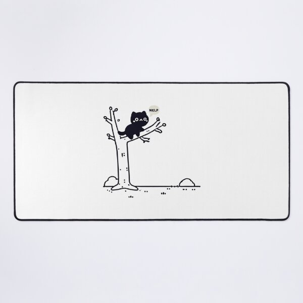 Item preview, Black Cat Stuck on Tree Seeking Help - Rescue Image designed and sold by EchoFusion.