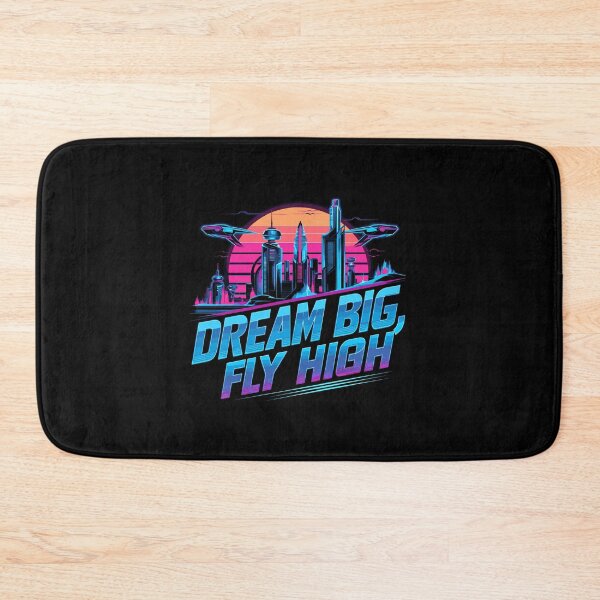 Item preview, Dream Big Fly High Retro Futuristic Neon Cityscape 1980s 80s designed and sold by w1ckerman.